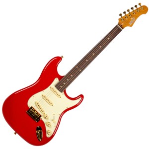 Jet Guitars JS-380 RDG Roasted Maple and Rosewood with Gold Hardware - Red